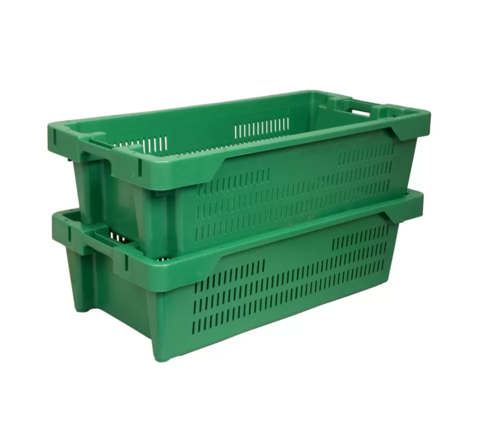 Ящик перфорированный 800×400×225, арт.: 211-1, объём 72, зелёный, код: 05552