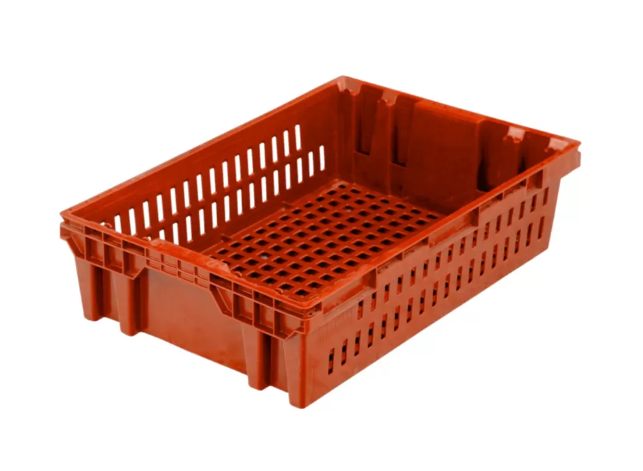 Ящик перфорированный 600×400×152, арт.: 403-1, объём 27, красный, код: 15748