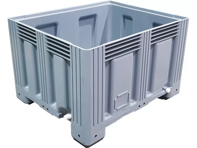 Контейнер 1200х1000х758 с 2 сливными пробкам и шаровым краном