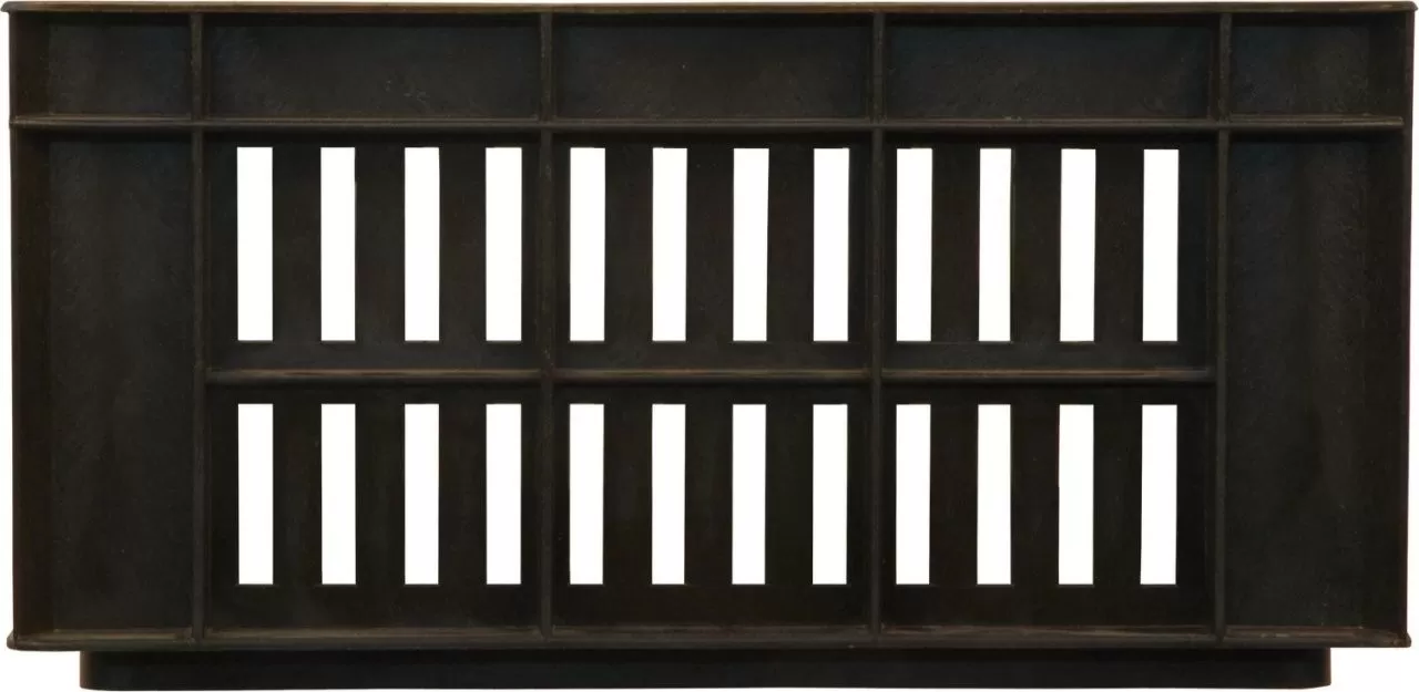 Ящик перфорированный 400×300×200, арт.: 302, объём 24, чёрный, код: 00415