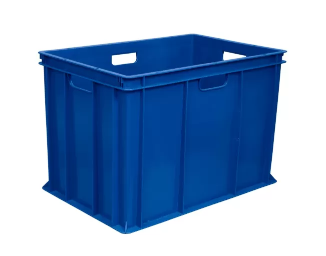 Ящик сплошной 600×400×410 мм, объем 84 л., арт.: 203-2, синий, код: 06069