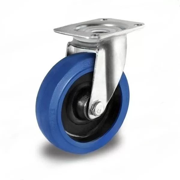 Колесо CASCOO поворотное (d=125мм, г/п=200кг), эластичная резина / полиамид, Германия