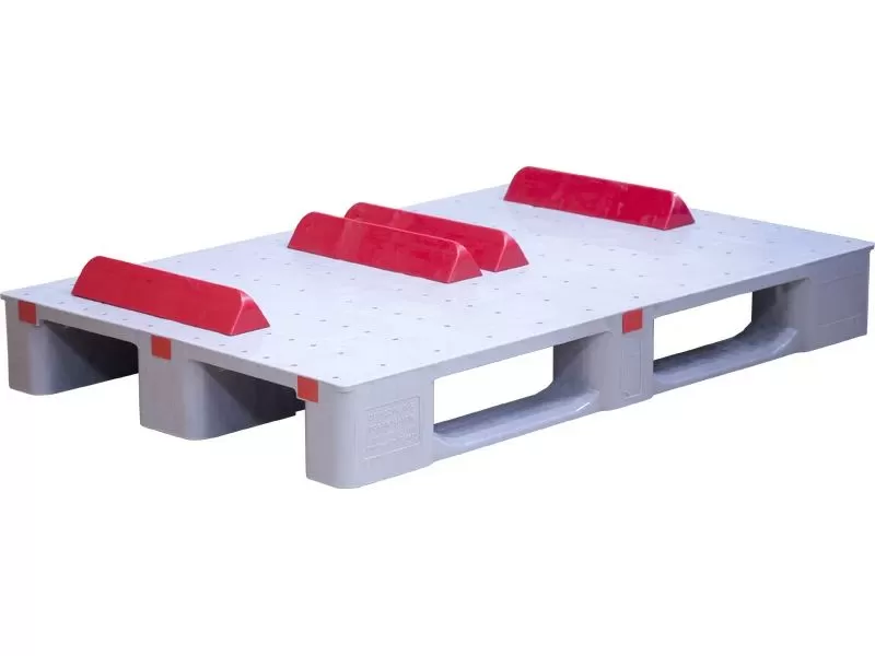 Паллет 1200х800х155 мм (сплошной специализированный на 3-х полозьях), арт. DP 1208-1S серый, код: 19301