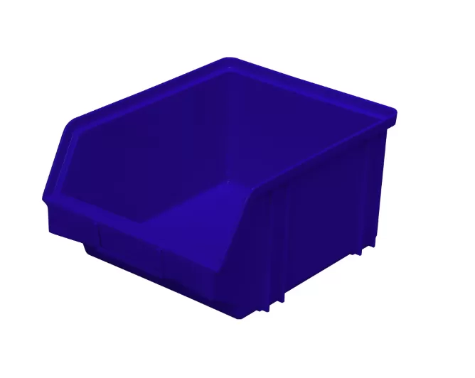 Ящик сплошной 290×230×150 мм, объем 10.01 л., арт.: 7962, синий, код: 01686