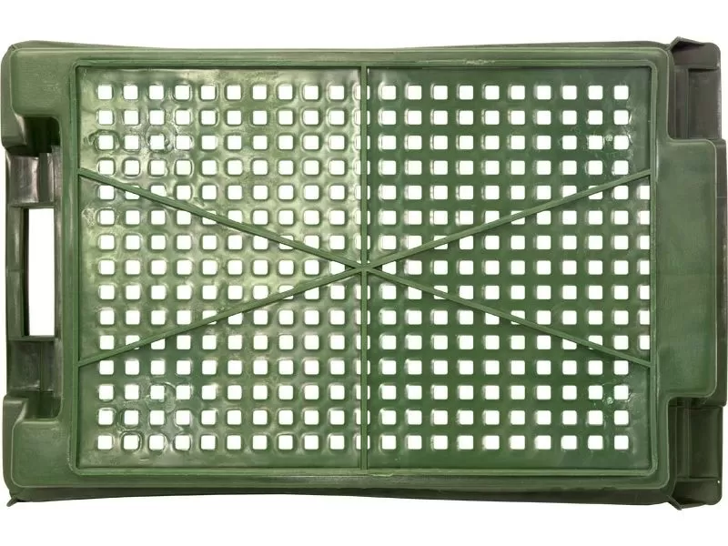 Ящик перфорированный 600×400×200, арт.: 102-У, объём 37, зелёный, код: 09230