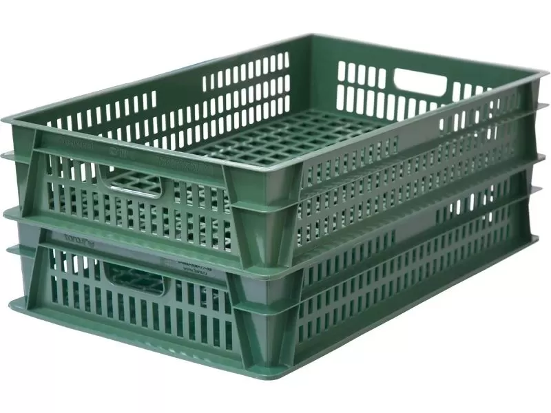 Ящик перфорированный 740×465×145, арт.: 404-Т, объём 39, зелёный, код: 22381