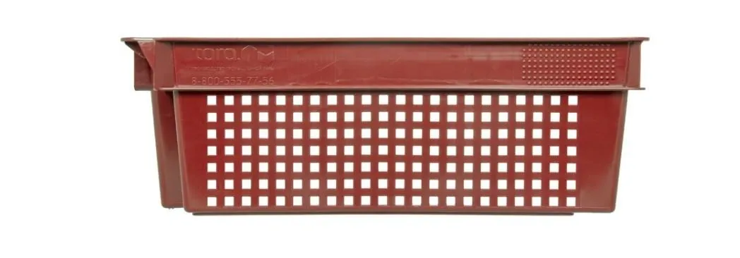 Ящик перфорированный 600×400×200, арт.: 102-1, объём 38, красный, код: 02348