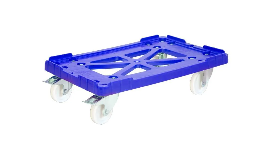 Тележка 600х400 на полиамидных колёсах, 2 колеса с тормозом, код: 25880