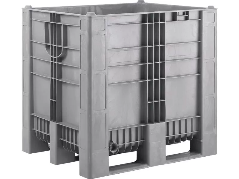 BoxPallet 1200х1000х1140 сплошной, на 3-х полозьях, арт. C-Box 1210 S (1140) серый, код: 23857