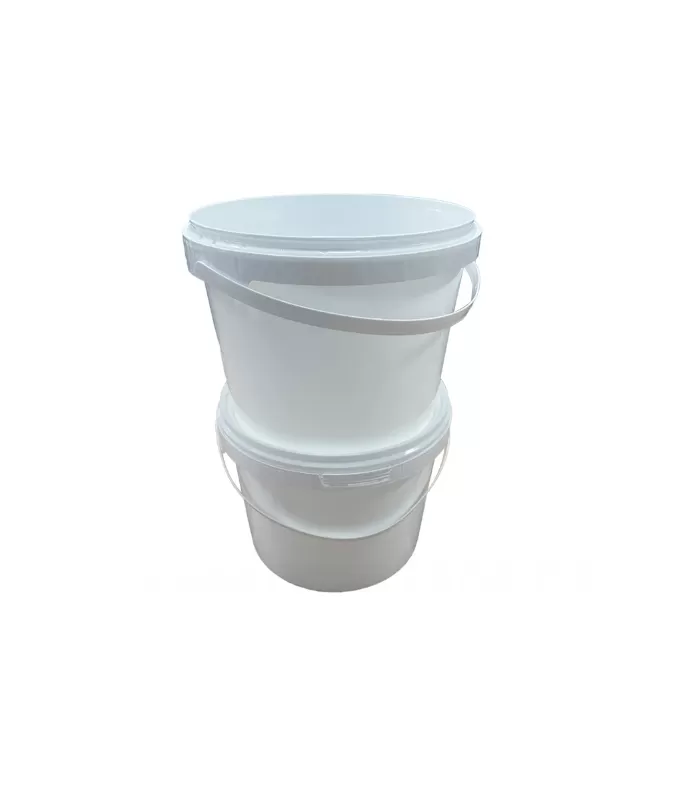 Ведро 1,5л круглое, с пластиковой ручкой, с белой крышкой, код: 36320