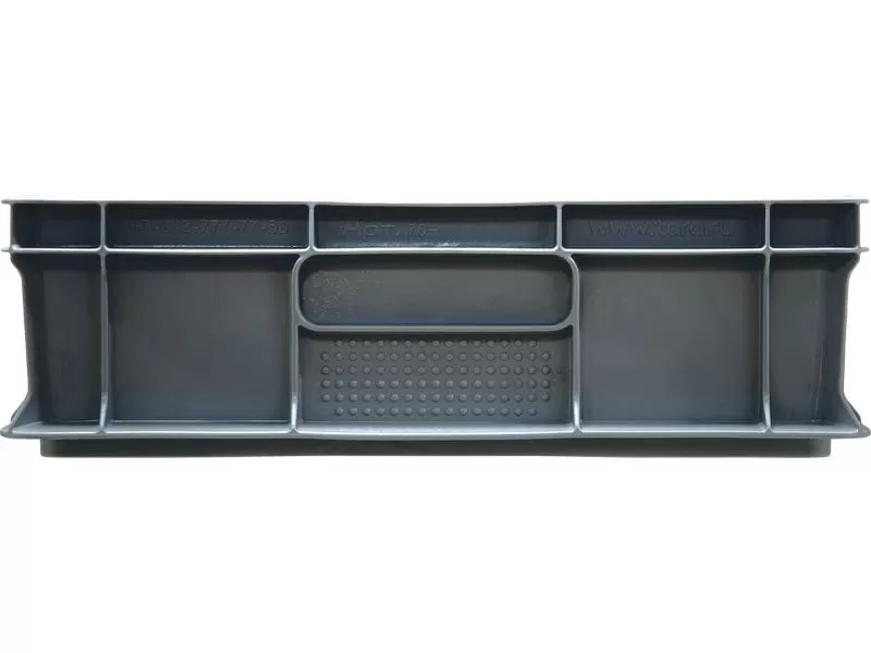 Ящик сплошной 600×400×120 мм, объем 22 л., арт.: 704.03.02 м, серый, код: 16680