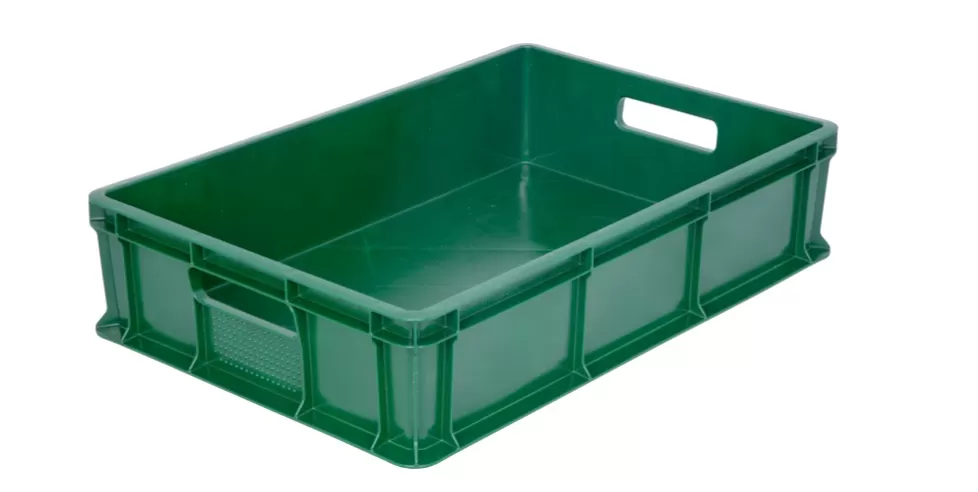 Ящик сплошной 600×400×140 мм, объем 27 л., арт.: 705.03.01 м, зелёный, код: 16405