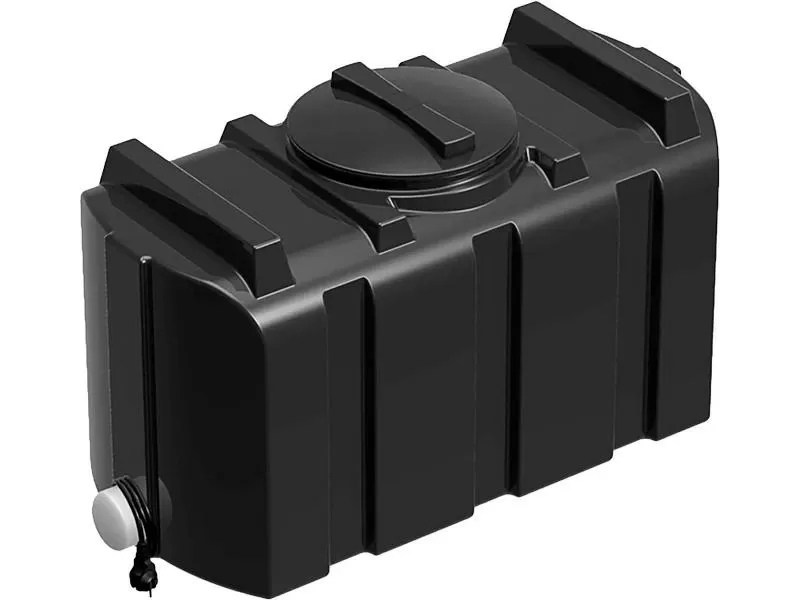 Пластиковый бак для душа 200 литров с подогревом, арт.: Бак R 200 c подогревом, цвет: чёрный, код: 25922