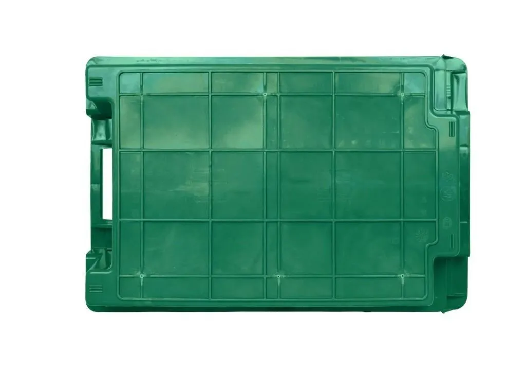 Ящик перфорированный 600×400×200, арт.: 102-1, объём 37, зелёный, код: 04154