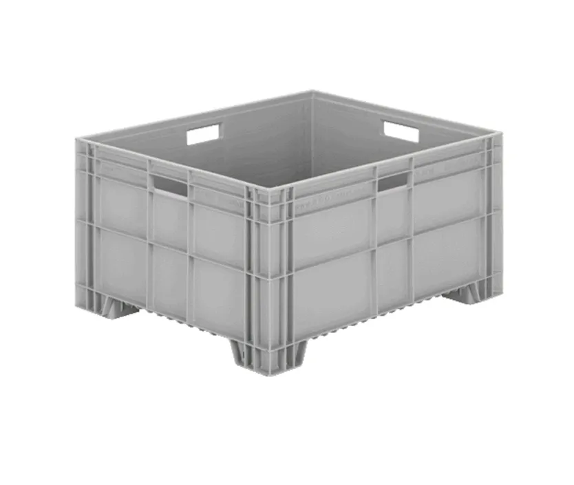 Полубокс п/э 800х600х390 на ножках, сплошной, с ручками, код: 40540