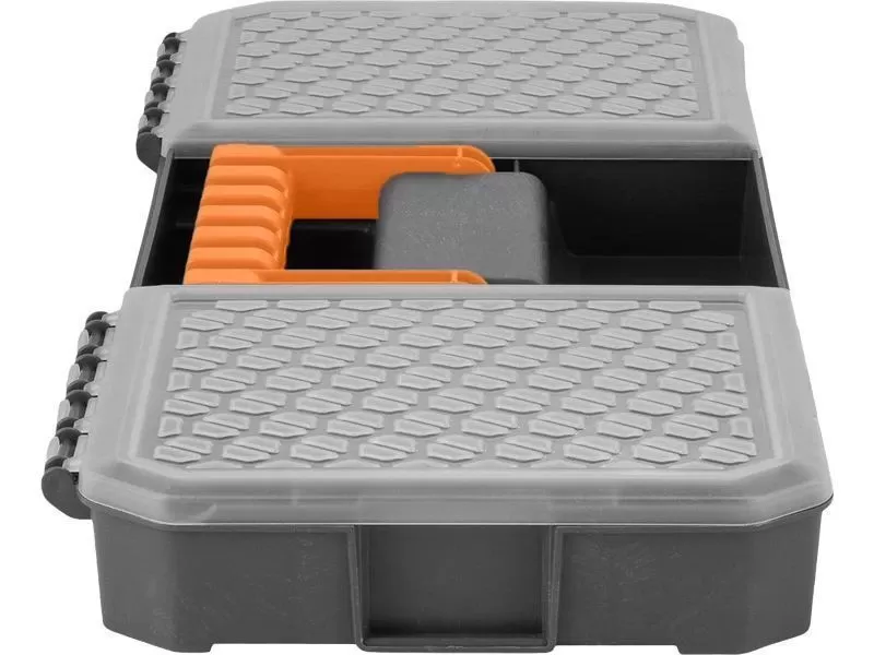 Органайзер 430х193х163 для мелочей, с ручкой, с двумя лотками, код: 37239