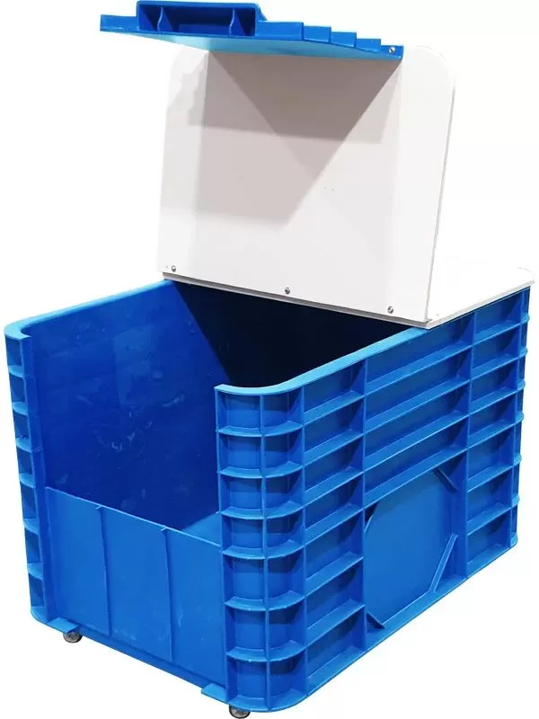 Ящик сплошной 710×500×455 мм, объем 122 л., арт.: 425 нк, синий, код: 26358
