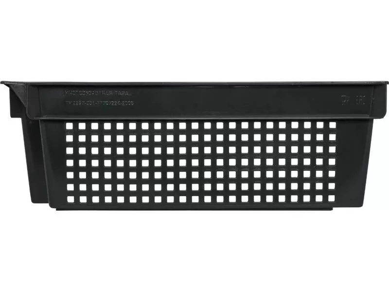 Ящик перфорированный 600×400×200, арт.: 102-У, объём 37, чёрный, код: 09229