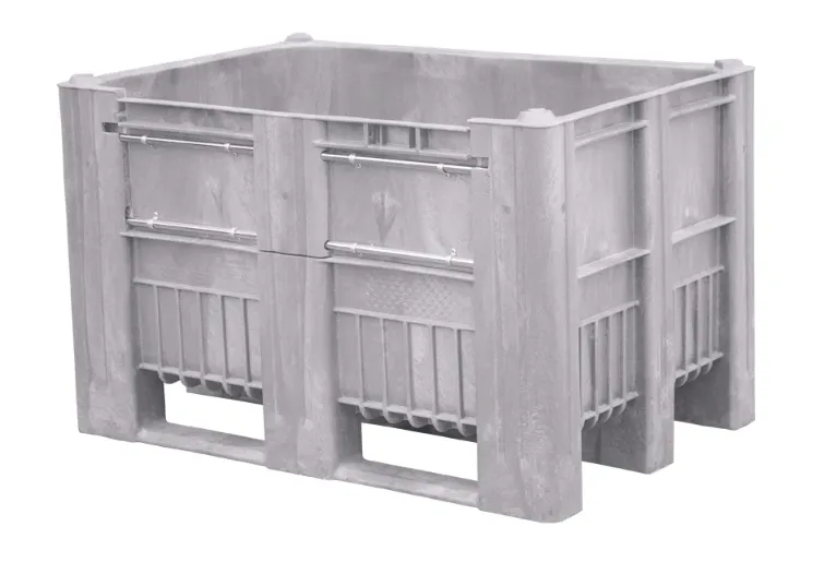 Контейнер п/э 1200х1000х740 мм сплошной с верхней дверцей, на 3 полозьях, код: 22127