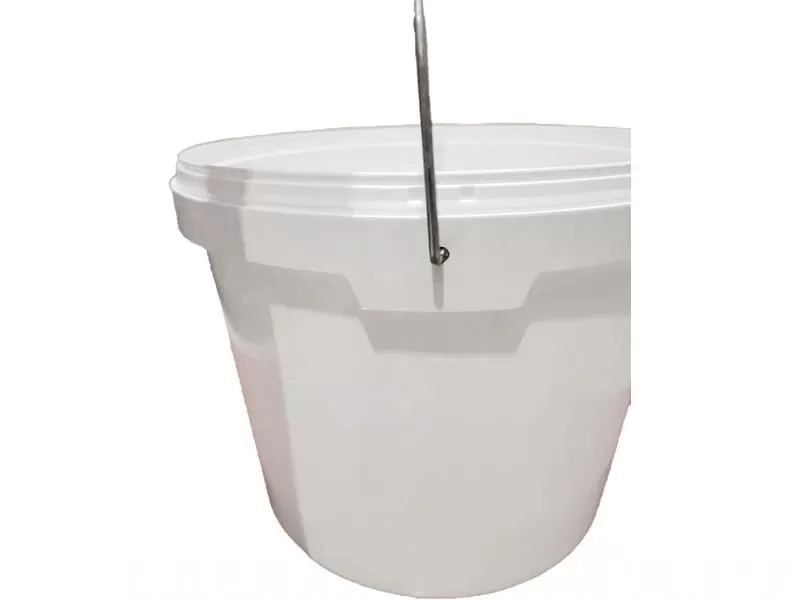 Ведро 10,7л круглое, с металлической ручкой, с белой крышкой, код: 36795