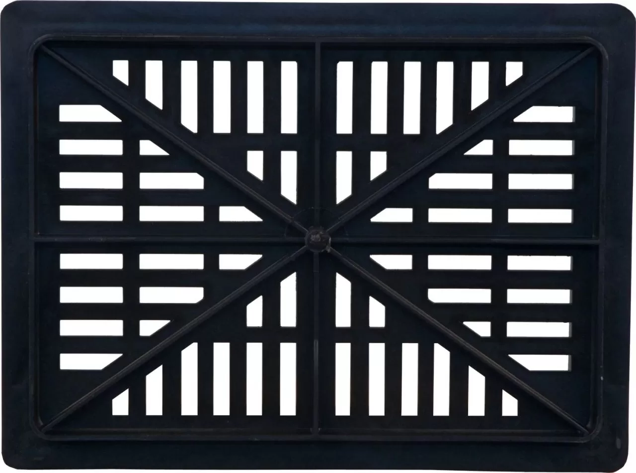 Ящик перфорированный 400×300×200, арт.: 302, объём 24, чёрный, код: 00415