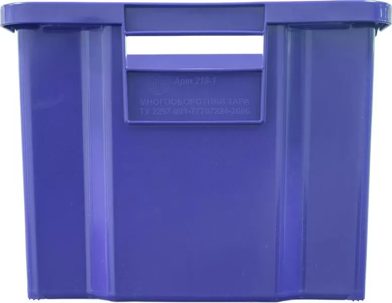Ящик сплошной 600×400×300 мм, объем 52 л., арт.: 218-1, синий, код: 19570