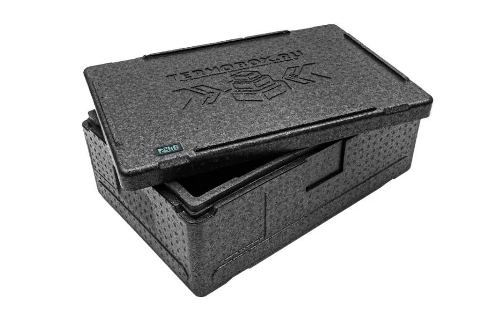 Контейнер 600х400х240 32л. изотермический, с датчиком температуры, с крышкой, плотность 55, код: 40421