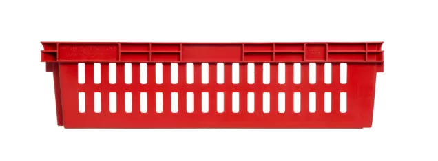 Ящик перфорированный 600×400×152, арт.: 403, объём 27, красный, код: 01466