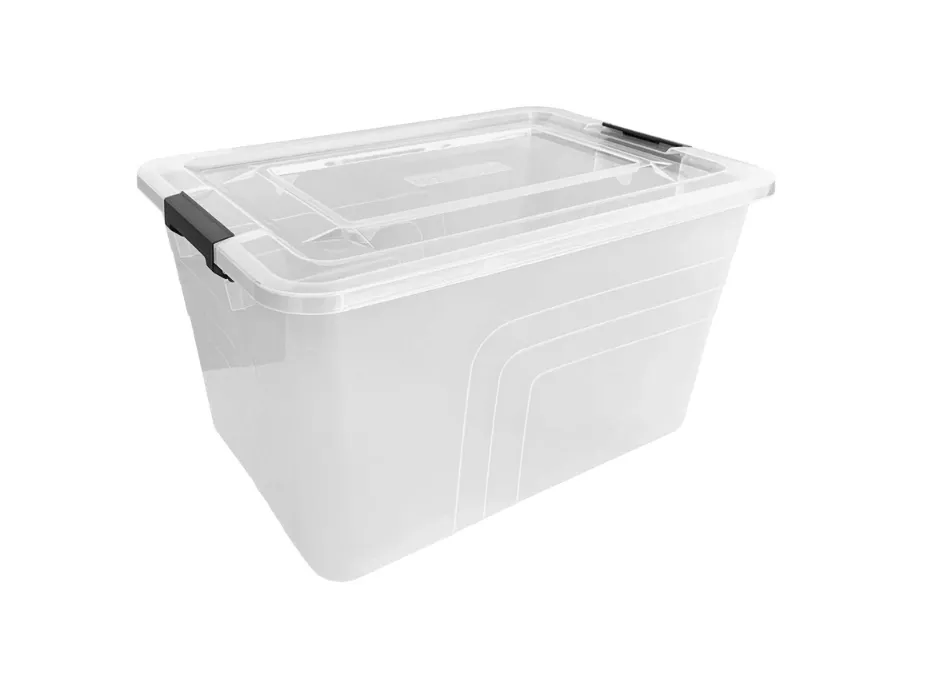 Ящик 305х215х184 для хранения, с крышкой, на клипсах, код: 38110