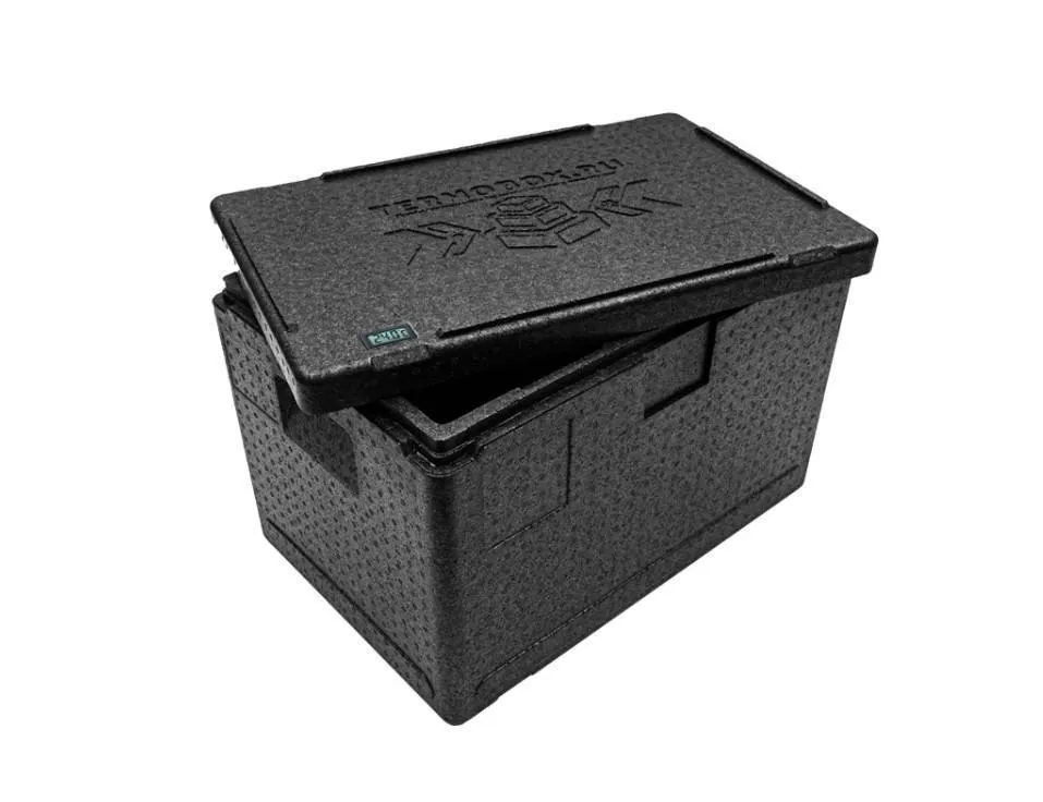 Контейнер 600х400х320 60л. изотермический, с датчиком температуры, с крышкой, плотность 55, код: 40422