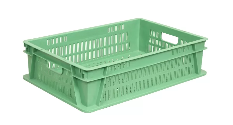 Ящик перфорированный 600×400×150, арт.: 433, объём 36, зелёный, код: 01926