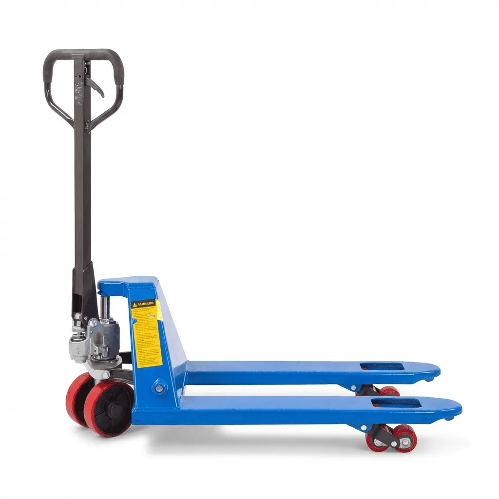 Гидравлическая тележка 2500 кг, вилы 800 мм, ролики PU, колёса PU