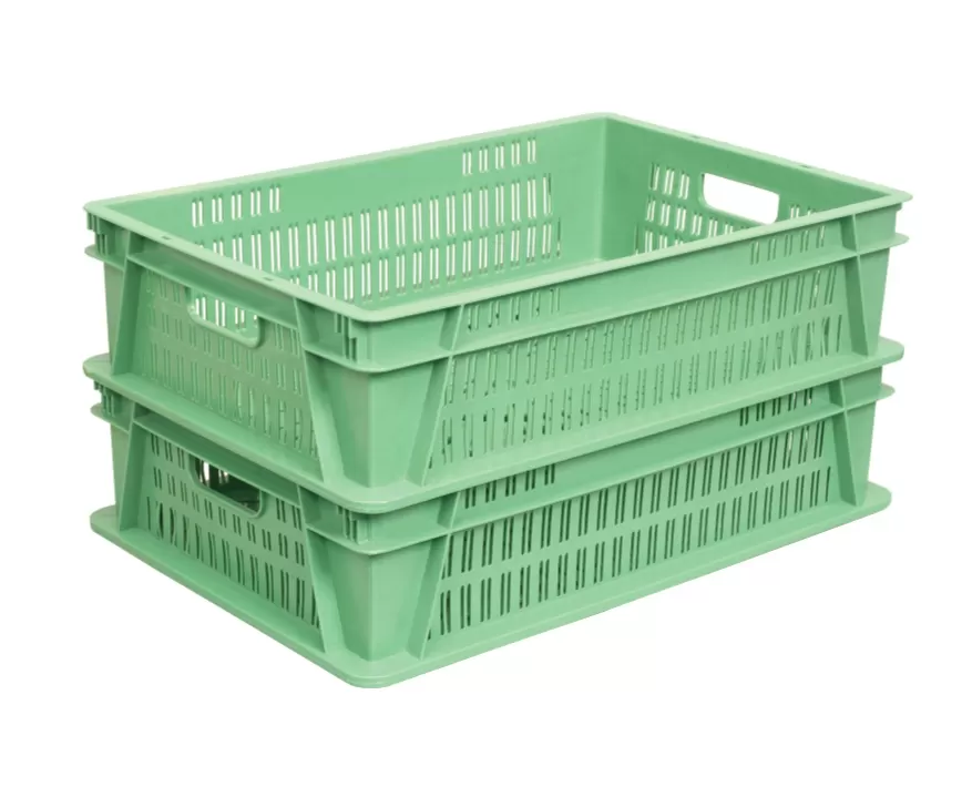 Ящик перфорированный 600×400×150, арт.: 433, объём 36, зелёный, код: 01926