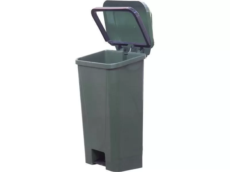 Мусорный контейнер полимерный 80л., с педалью, с пакетодержателем, код: 36519