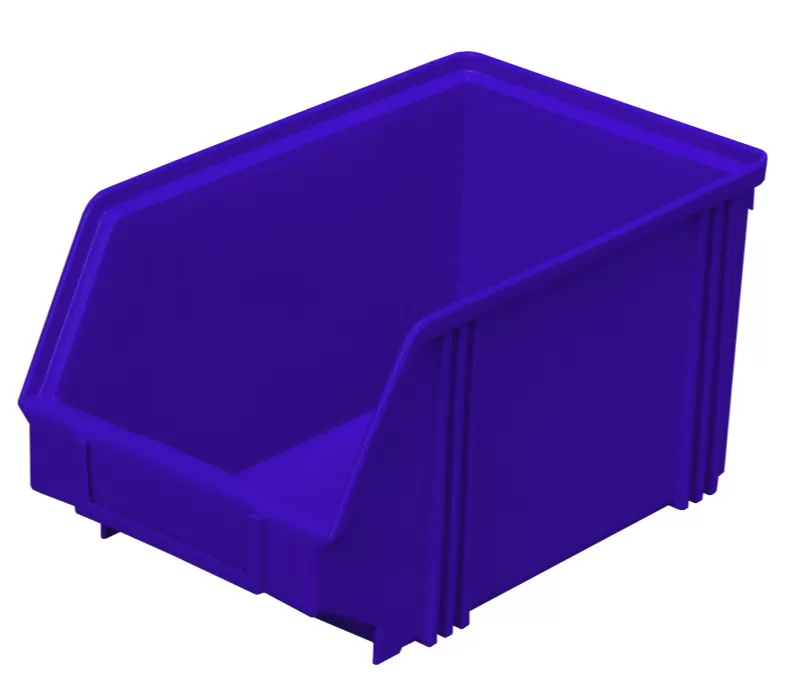 Ящик сплошной 250×148×130 мм, объем 4.81 л., арт.: 7967, синий, код: 01705