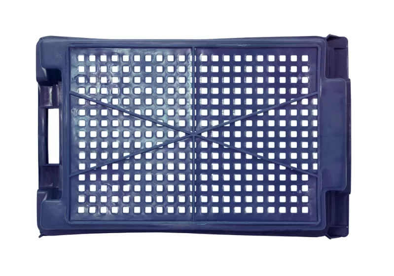 Ящик перфорированный 600×400×200, арт.: 102-У, объём 37, синий, код: 09581