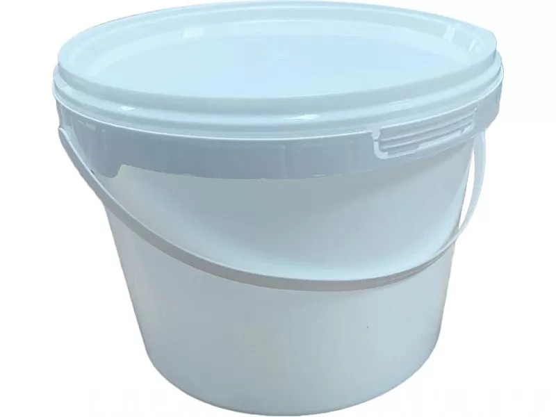Ведро 2,3л круглое, с пластиковой ручкой, с белой крышкой, код: 36328