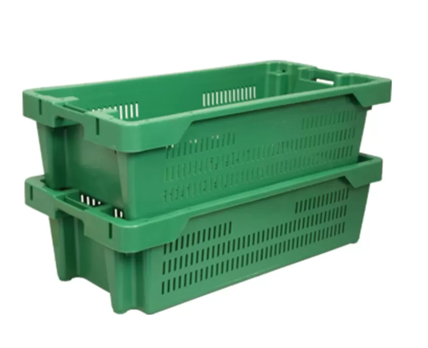 Ящик перфорированный 800×400×225, арт.: 211-2, объём 72, зелёный, код: 05553