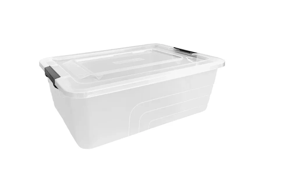 Ящик 305х215х116 для хранения, с крышкой, на клипсах, код: 38109