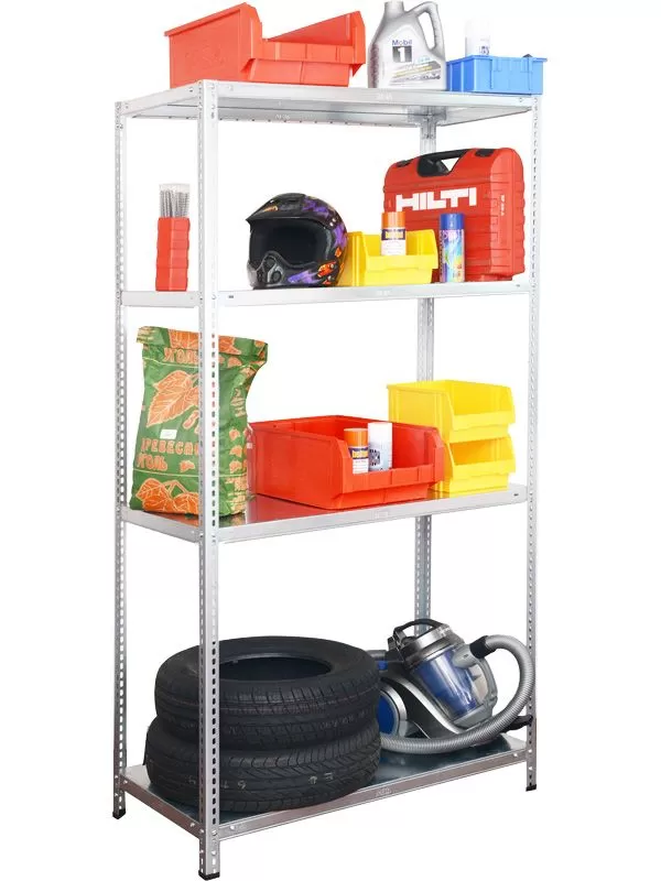 Стеллаж металлический полочный на болтовом соединении. 4 полки