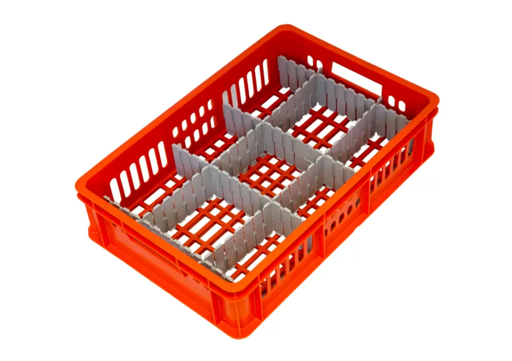 Ящик перфорированный 600×400×150, арт.: 418, объём 28, оранжевый, код: 13434