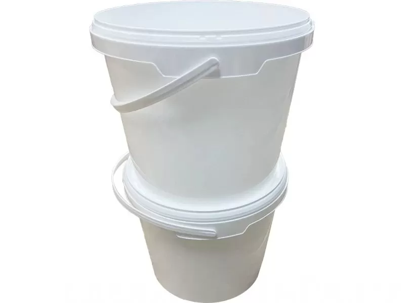 Ведро 5,7л круглое, с пластиковой ручкой, с белой крышкой, код: 36272