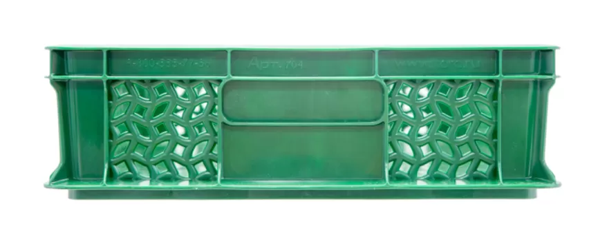 Ящик перфорированный 600×400×120 мм, объем 22 л., арт.: 704.02.02 м, зелёный, код: 16392