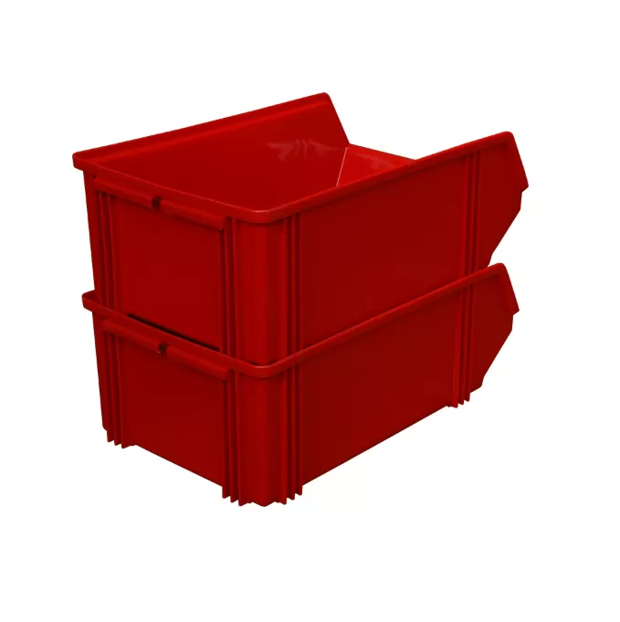 Ящик сплошной 500×310×183 мм, объем 28.37 л., арт.: 7965, красный, код: 00569