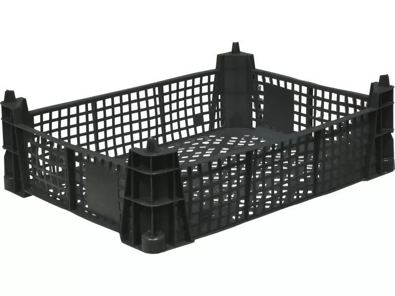 Ящик перфорированный 400×300×110, арт.: 101, объём 9, чёрный, код: 13154