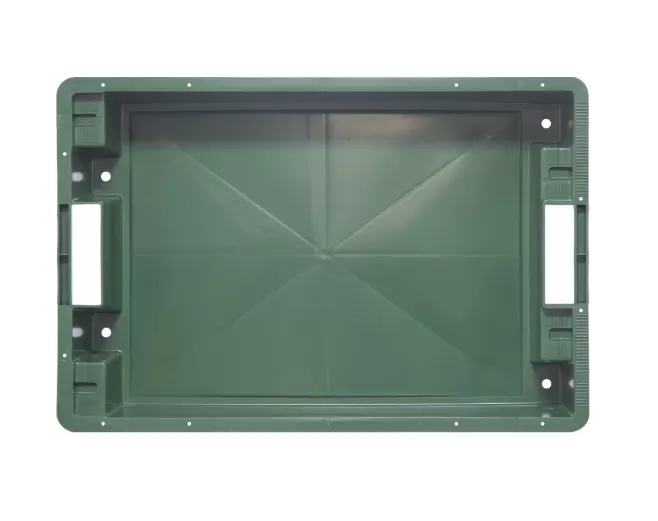 Ящик полимерный 600х400х150 сплошной с отверстиями, код: 32950