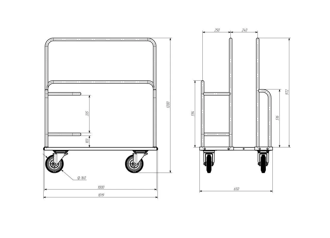 Тележка платформенная под гипсокартон