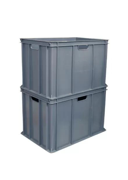 Ящик сплошной 600×400×410 мм, объем 84 л., арт.: 203-2, серый, код: 05540