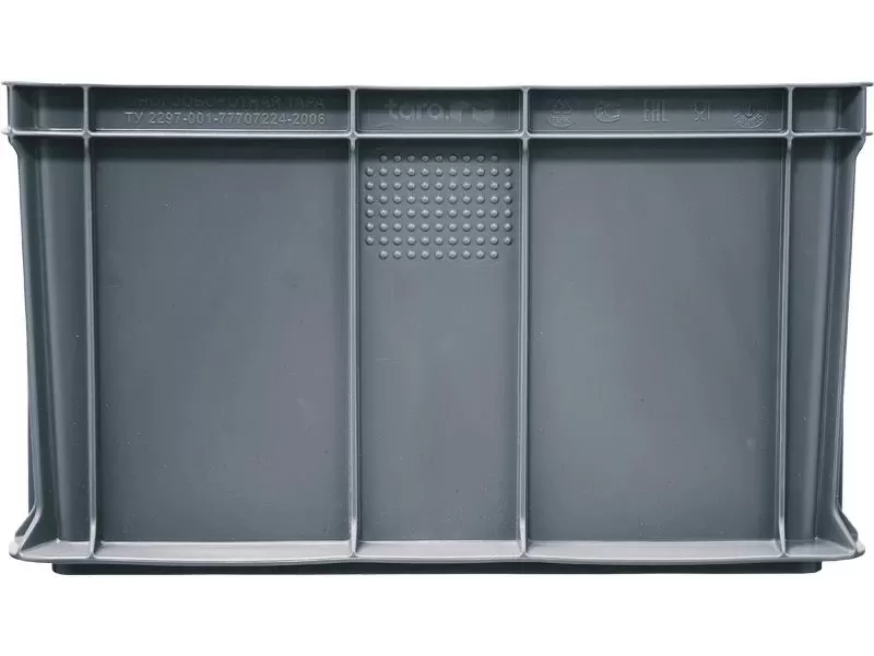 Ящик сплошной 400×300×230 мм, объем 21.6 л., арт.: 703.03.02, серый, код: 19543