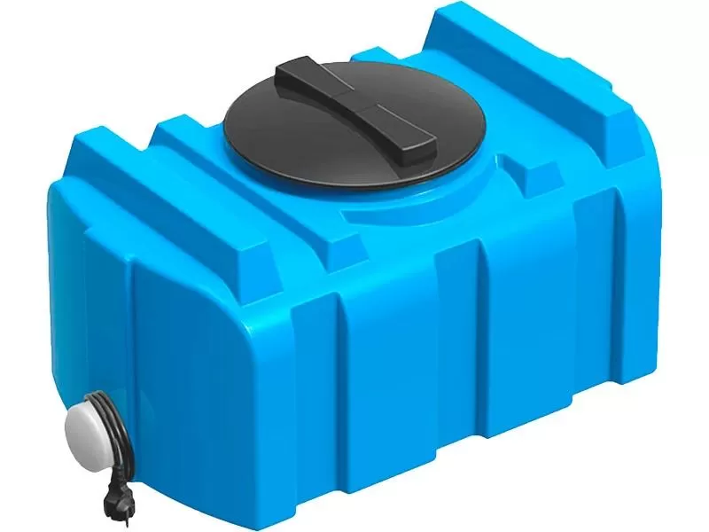 Пластиковый бак для душа 100 литров с подогревом, арт.: Бак R 100 с подогревом, цвет: синий, код: 25921